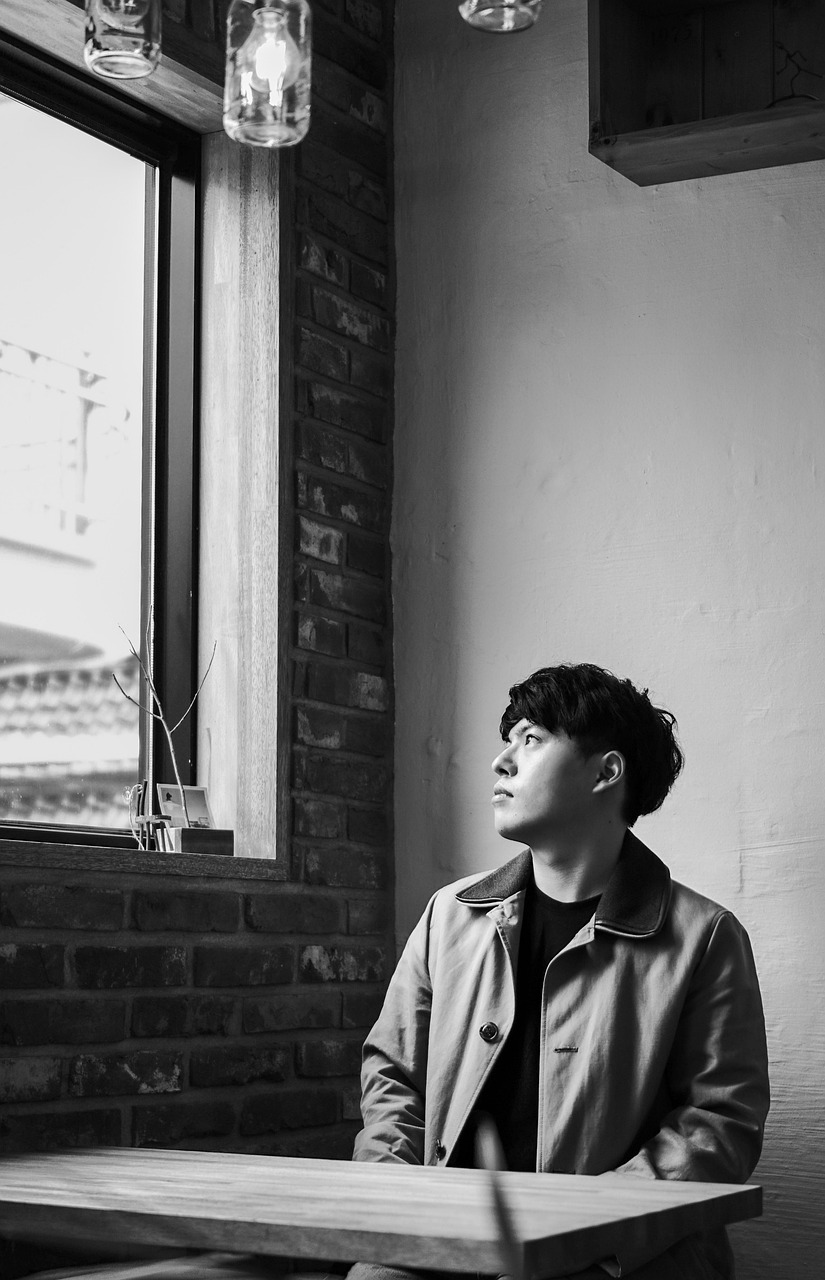 man,  portrait,  cafe,  young man,  asian