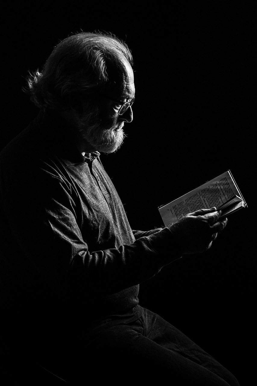 man,  reading,  education,  portrait,  beard